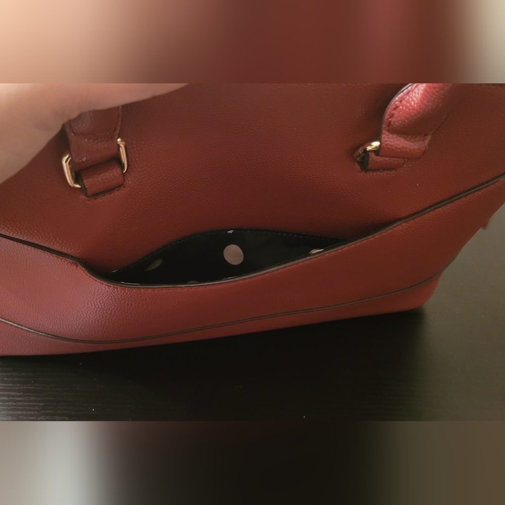Anne Klein Women's Handbag Dome Satchel Red - Picture 5 of 10
